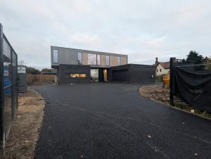 Almost complete and looking great! A few exterior jobs to complete (car port, cedar cladding to the soffits, lighting) and then the garden landscaping.